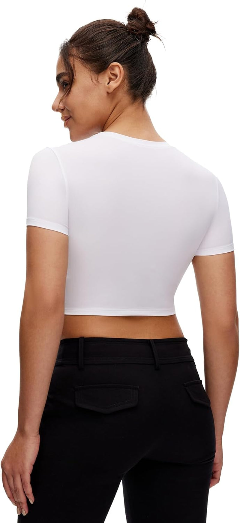 Crop Tops for Woman - Slim Fit Short Sleeve Crew Neck Cropped T Shirt, Basic Women'S Crop Tee Casual Wear and Workout