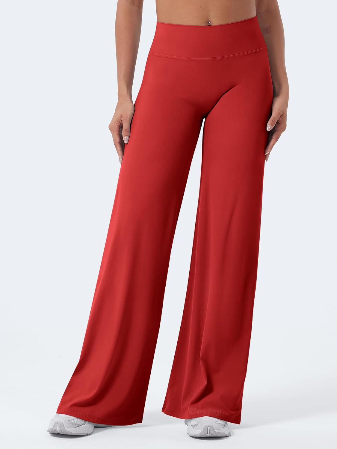FLIRTY Straight Leggings Bottoms Wide Leg Pants for Women , High Waist Stretch Casual Sweatpants
