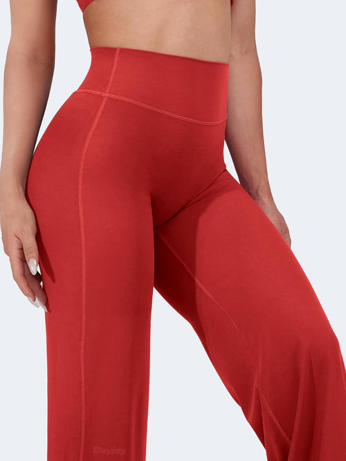 FLIRTY Straight Leggings Bottoms Wide Leg Pants for Women , High Waist Stretch Casual Sweatpants