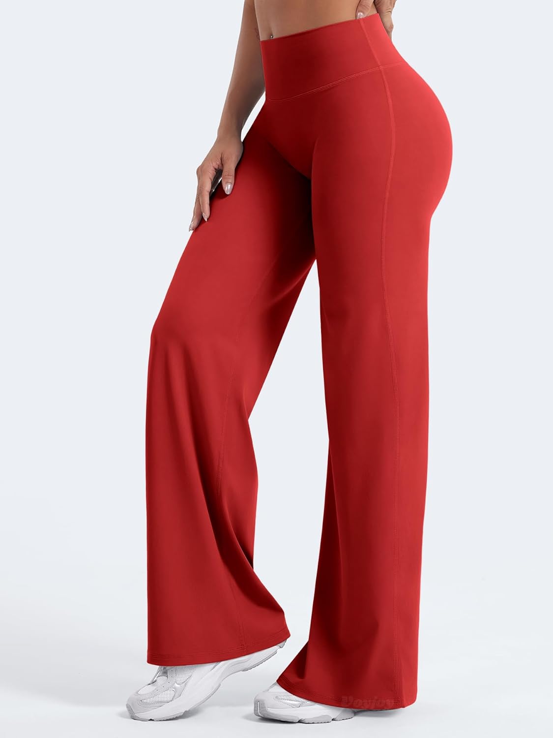 FLIRTY Straight Leggings Bottoms Wide Leg Pants for Women , High Waist Stretch Casual Sweatpants