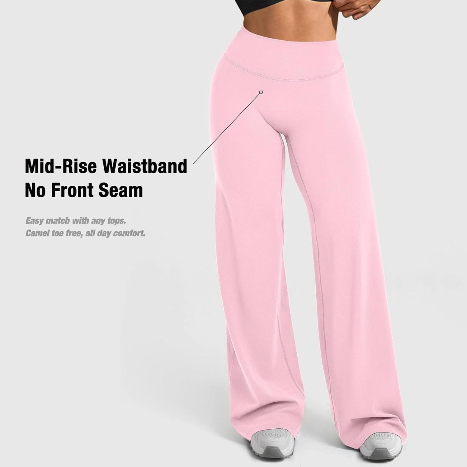 Wide Leg Yoga Pants Bottoms Straight Leg Leggings for Women High Waist Stretch Booty Casual Gym Workout Sweatpants