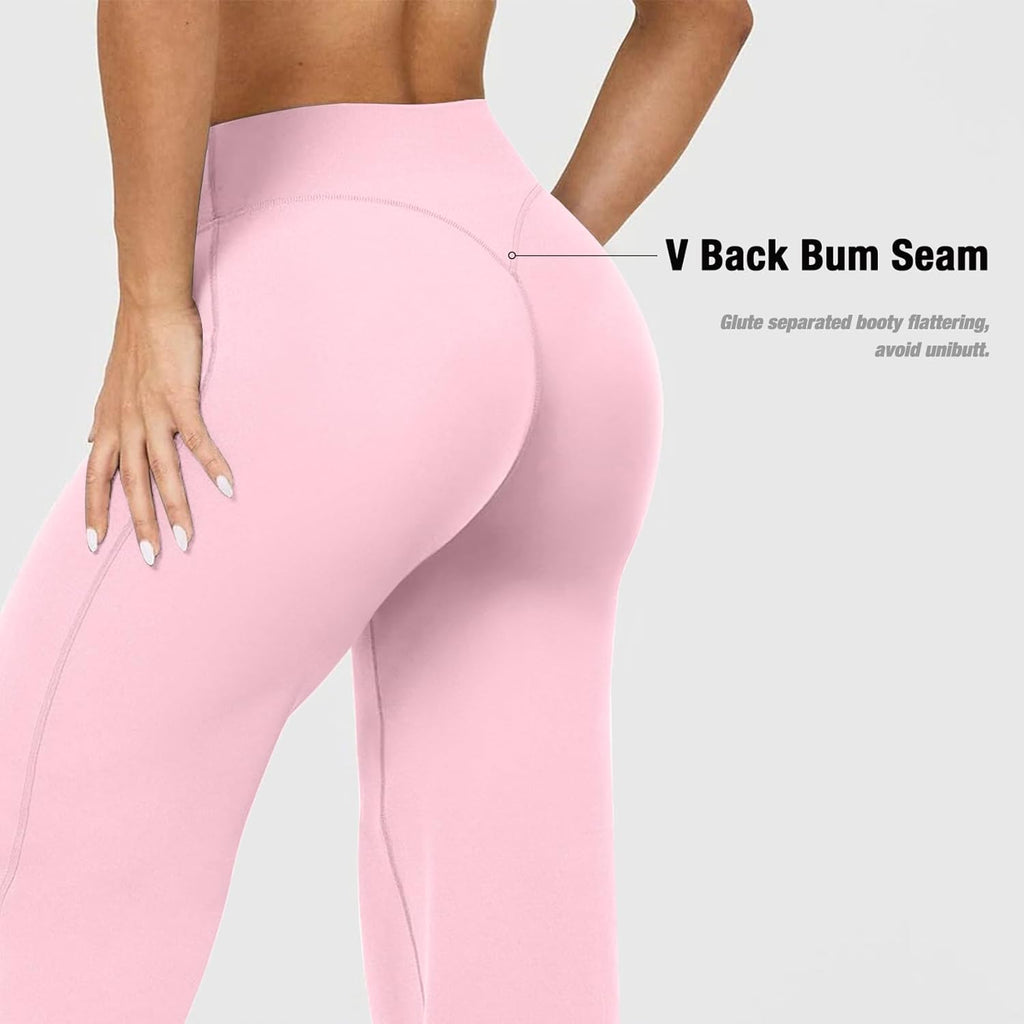 Wide Leg Yoga Pants Bottoms Straight Leg Leggings for Women High Waist Stretch Booty Casual Gym Workout Sweatpants